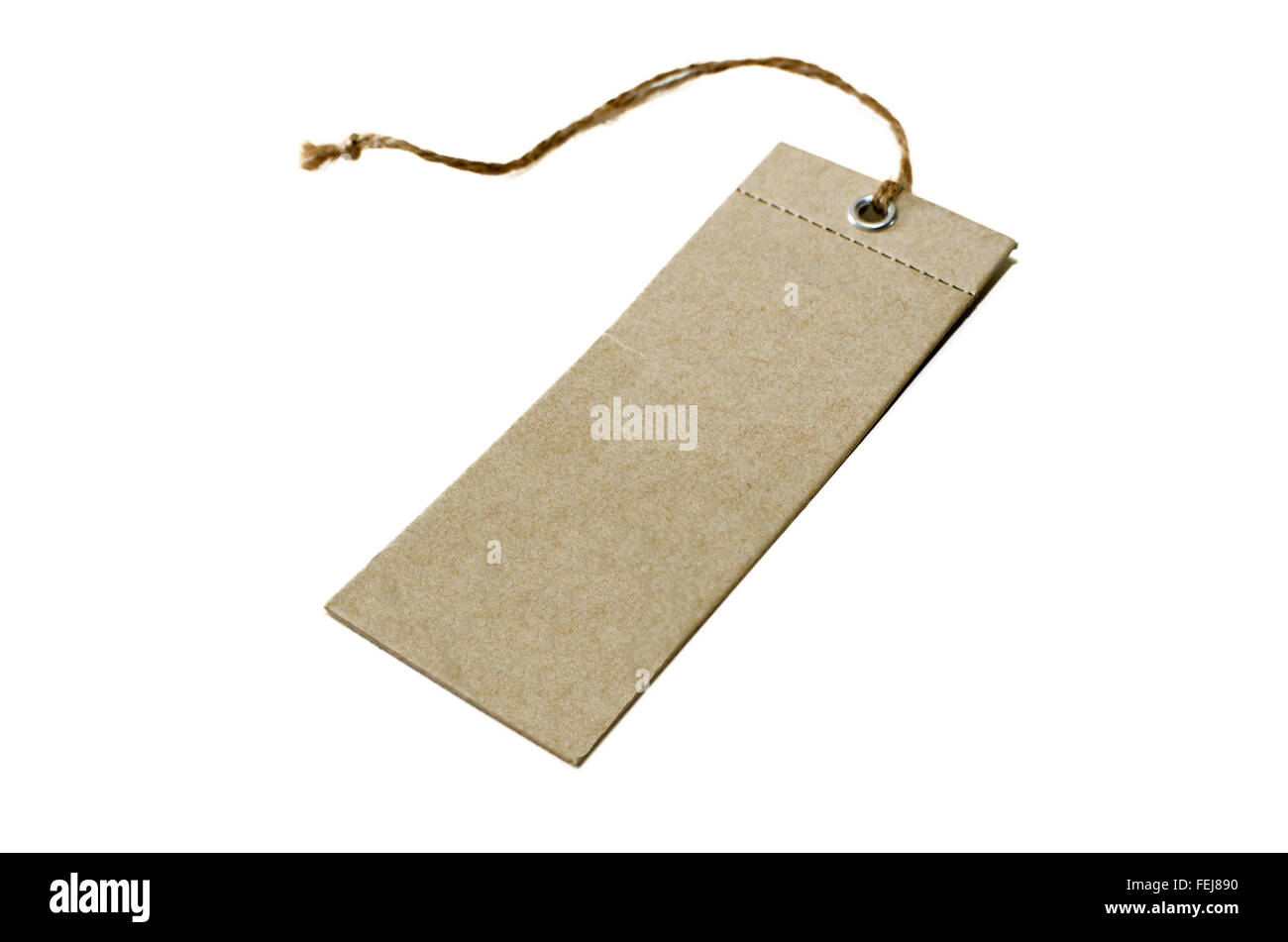 Etichette di carta isolato sul bianco. Foto Stock