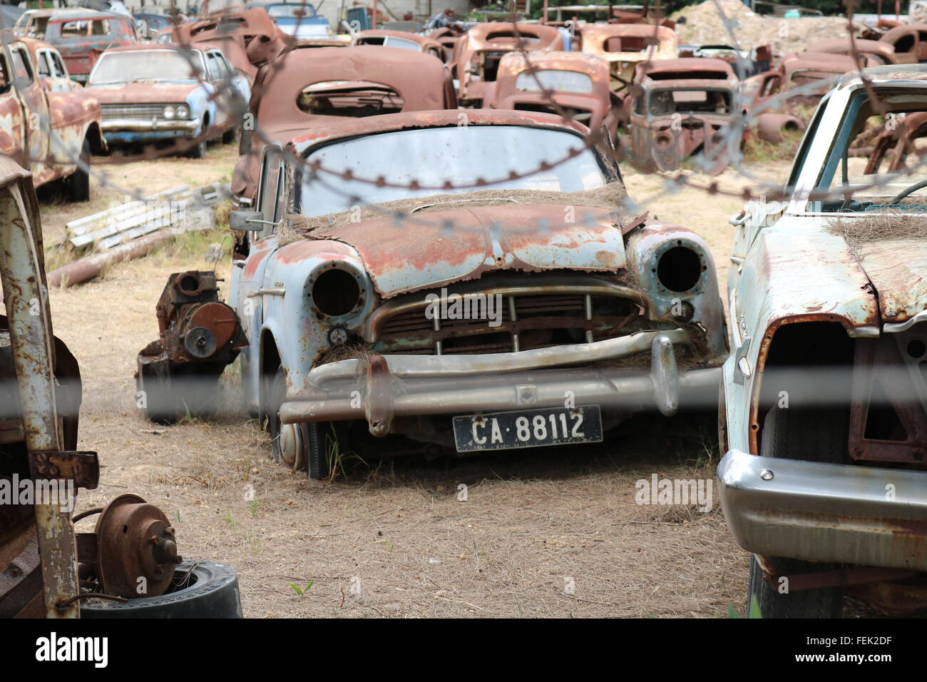 Vecchia auto cimitero, Cape Town, Sud Africa Foto Stock
