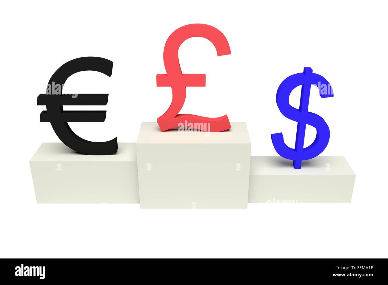 Top valute sterlina forte, isolato Foto Stock