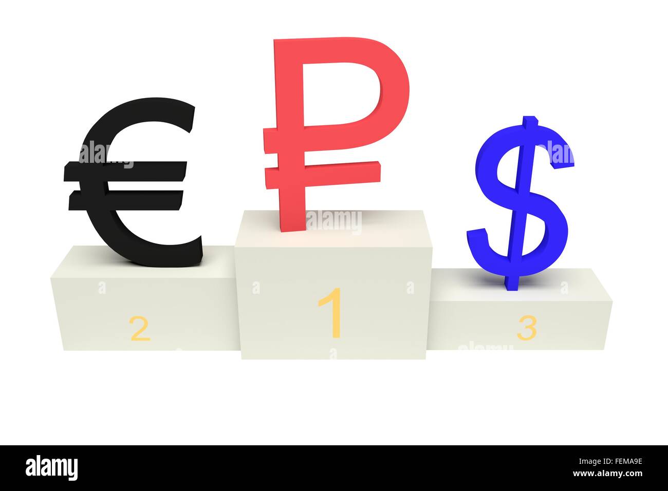 Top valute, strong Ruble, isolato Foto Stock