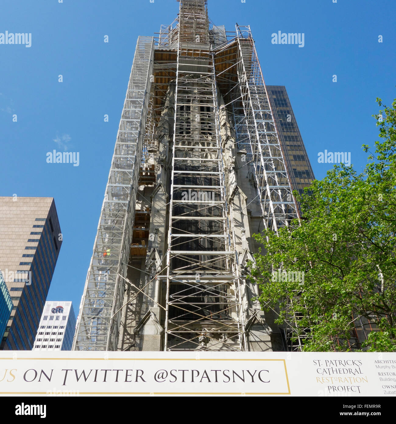 Il restauro della Cattedrale di San Patrizio, Manhattan, New York City, Stati Uniti d'America Foto Stock