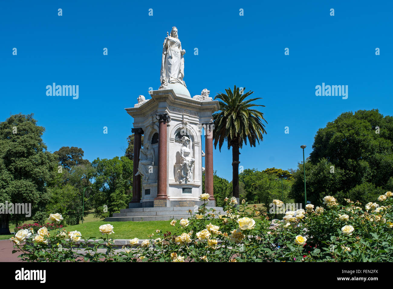 La regina Victoria statua, Melbourne, Australia Foto Stock