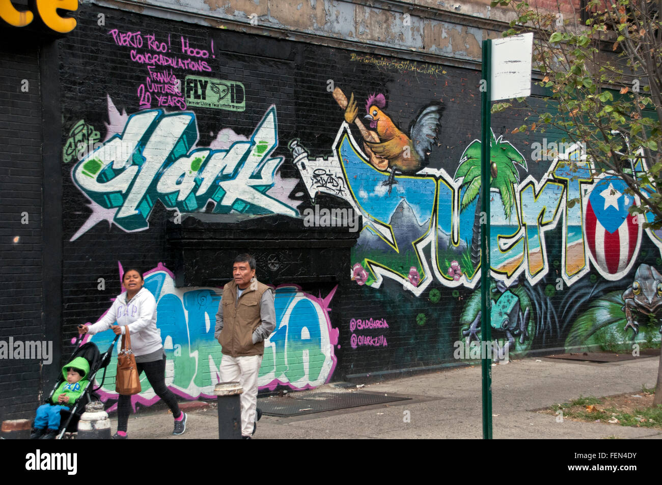 Angolo di strada di Harlem New York City USA Foto Stock