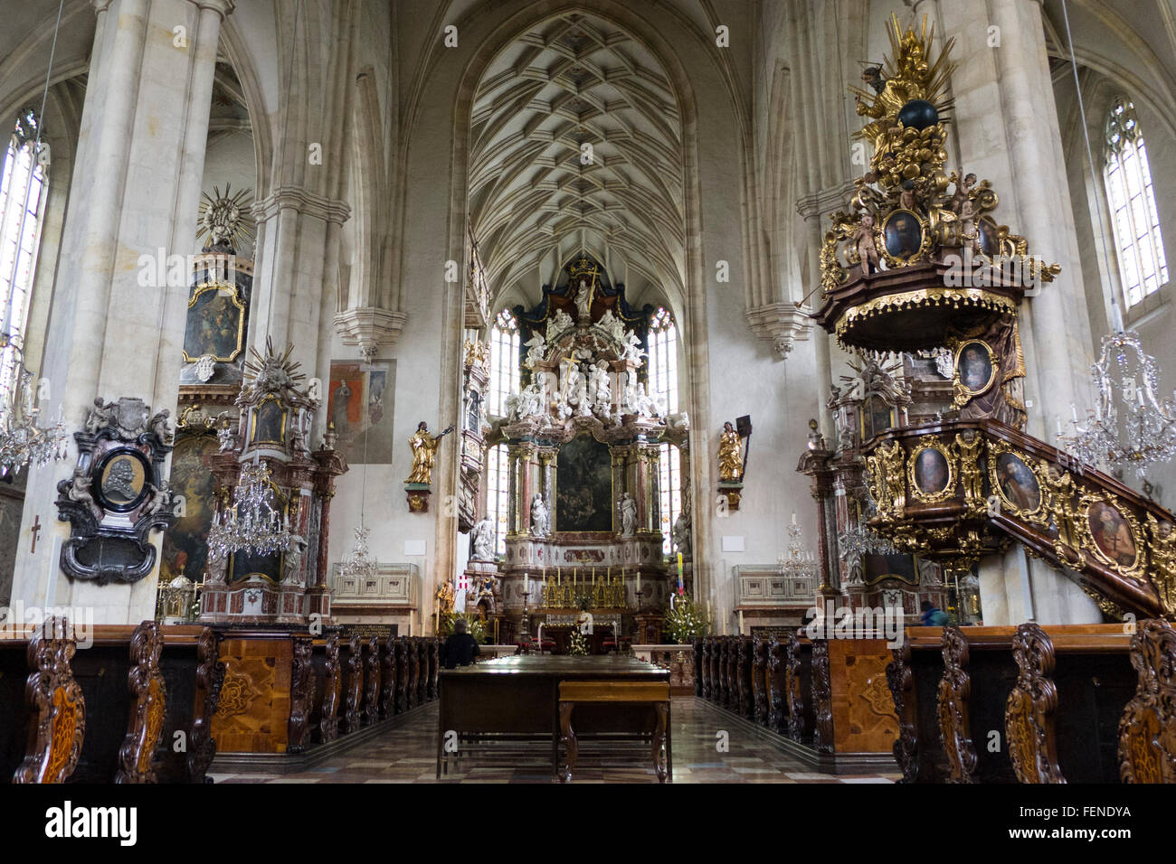 Cattedrale interno, Sito Patrimonio Mondiale dell'UNESCO Città di Graz - Centro storico, Steiermark, Austria Foto Stock