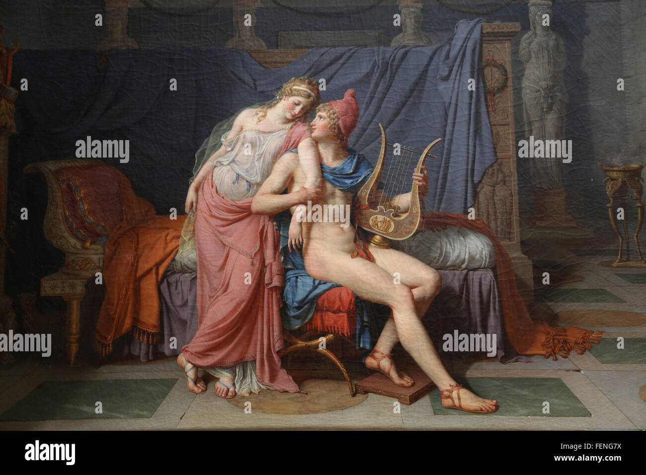 Gli amori di Parigi e Helen, 1788. Olio su tela. Da Jacques-Louis David (1748-1825). Il neoclassicismo. Il museo del Louvre. Parigi. Foto Stock