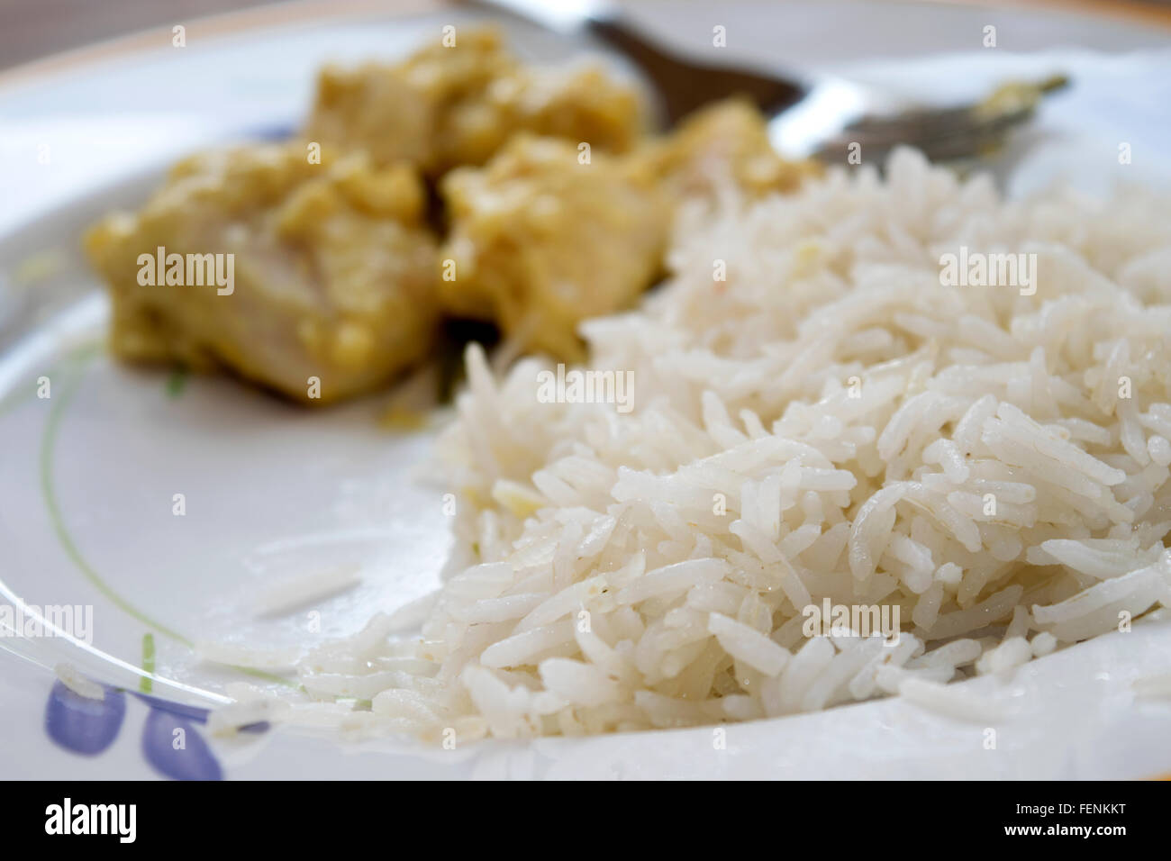 Riso basmati con il pollo e la salsa di senape Foto Stock