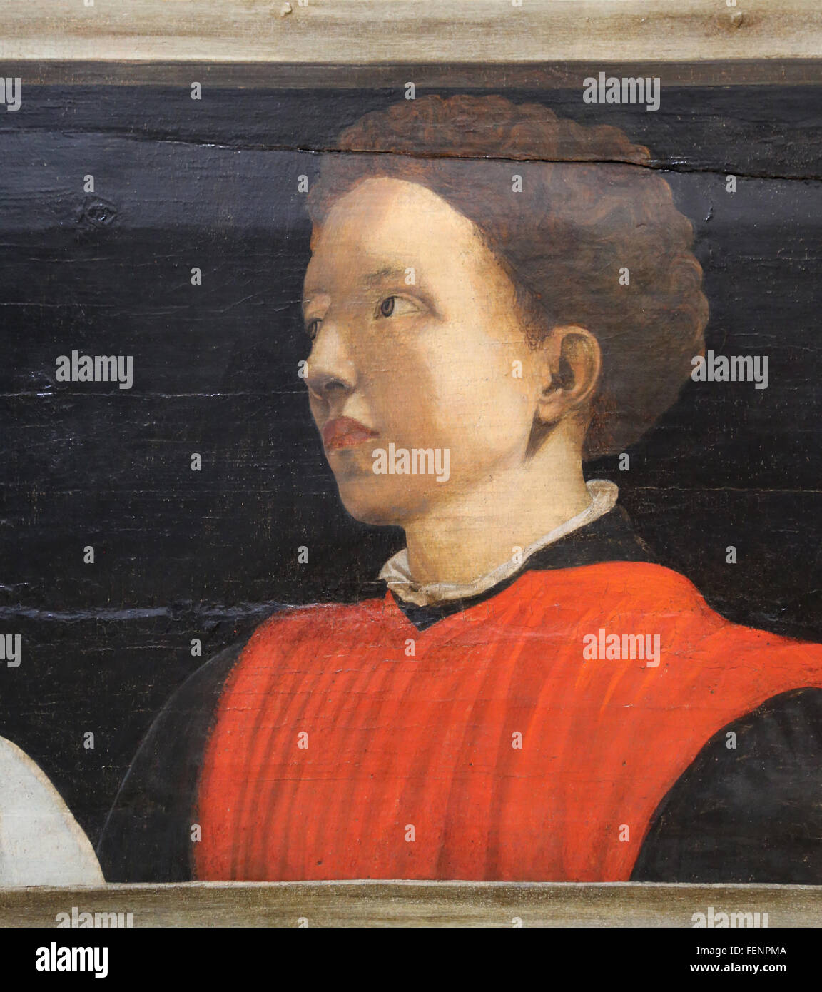 Ritratto del matematico italiano e architetto Antonio Mantti (1423-1497). Cinque uomini famosi, 1450 da Paolo Ucello (1397-1475). Foto Stock