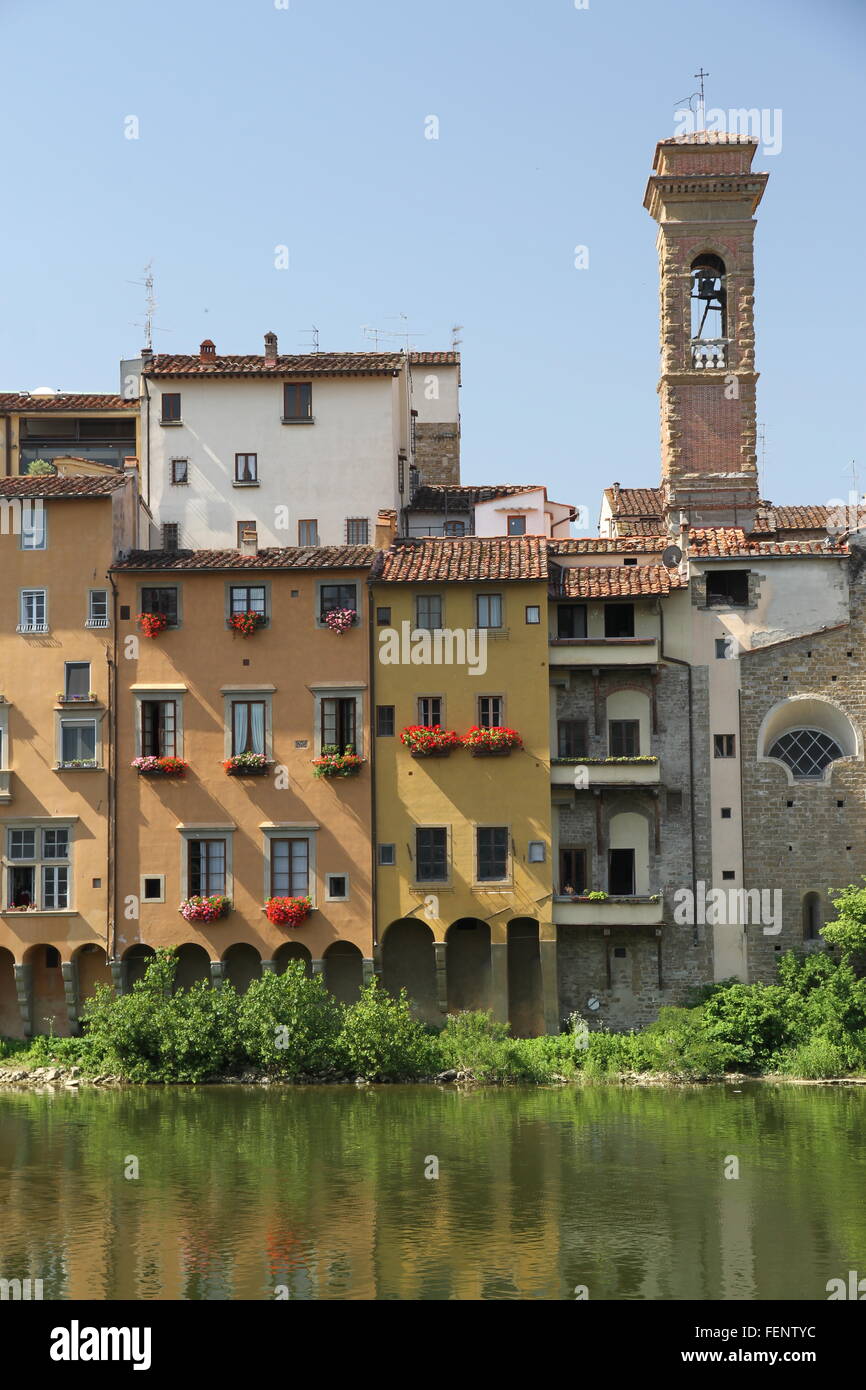 Il fiume Arno, Firenze Italia Foto Stock