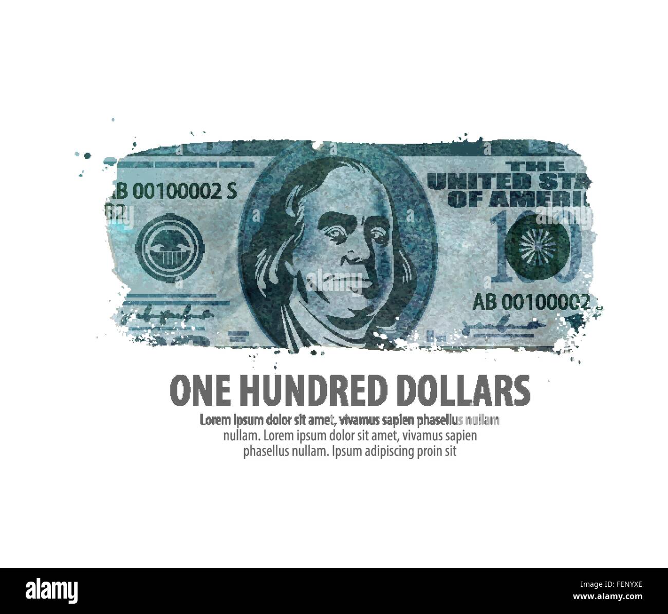 Denaro. un centinaio di dollari. illustrazione vettoriale Illustrazione Vettoriale