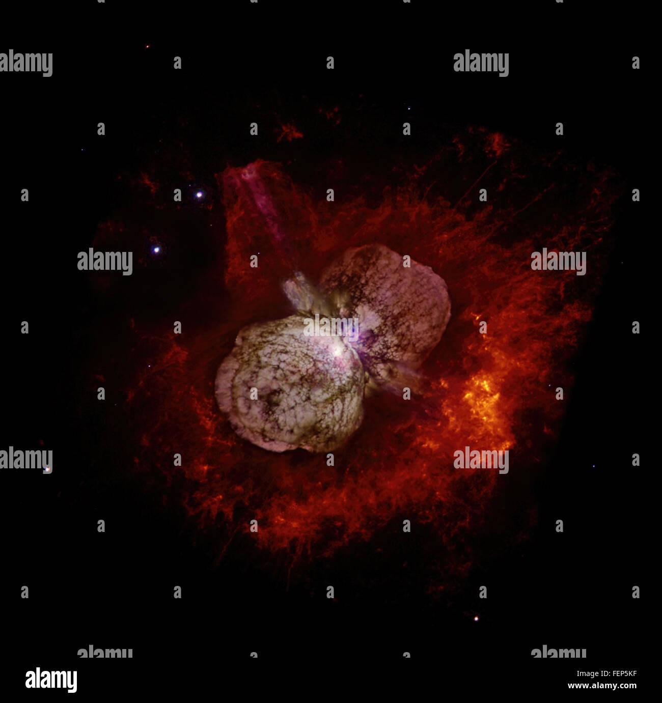 Massiccio Eta Carinae eruzione, creato il Homunculus Nebula Foto Stock