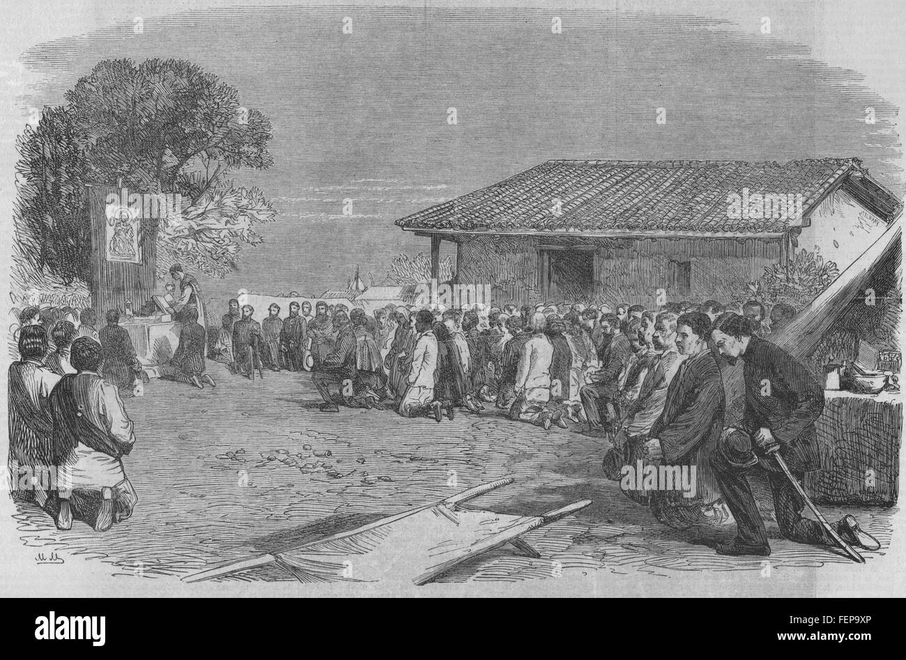 In Brasile la guerra Triplice Alleanza truppe alleate massa dell'esercito 1866. Illustrated London News Foto Stock