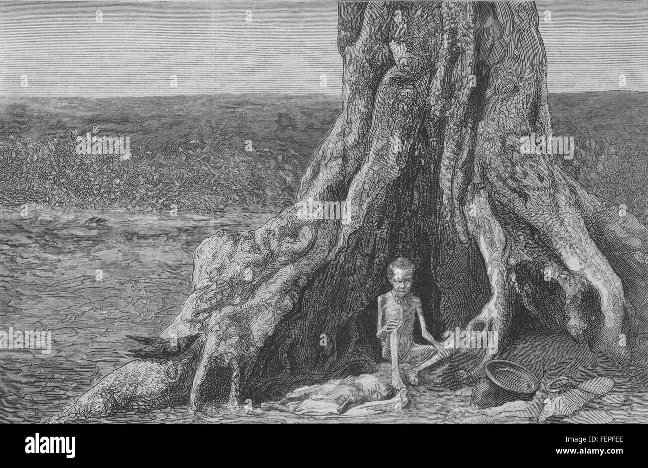 INDIA grande carestia 1876-78 abbandonato 1877. Il grafico Foto Stock