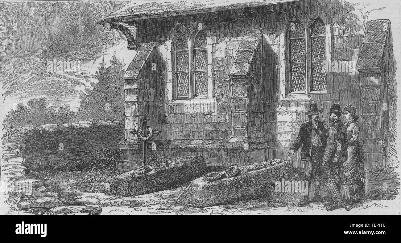 ZERMATT Chiesa inglese. Graves Hayman Lewis Paterson 1877. Il grafico Foto Stock