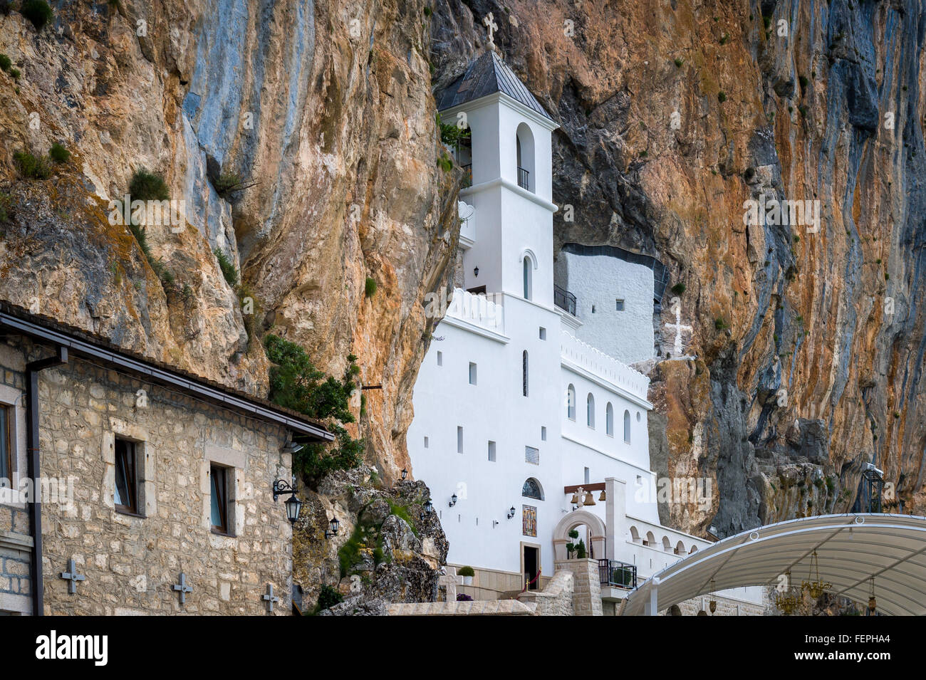 Monastero di Ostrog chiesa principale Foto Stock