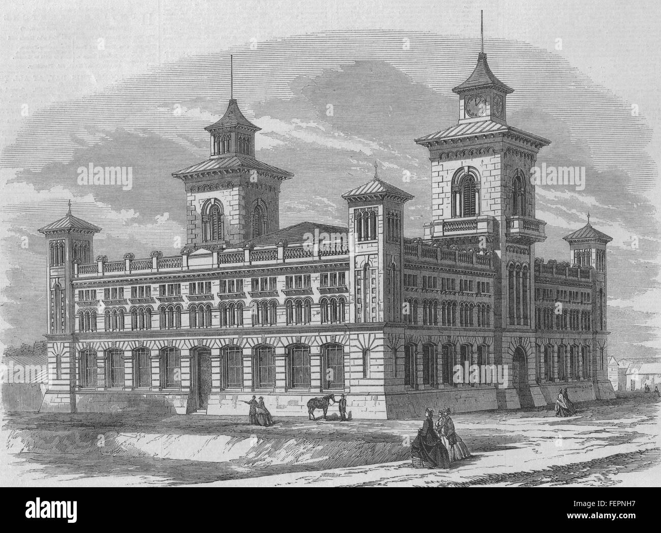 Nuova Zelanda l'edificio delle esposizioni a Dunedin, provincia di Otago 1865. Illustrated London News Foto Stock