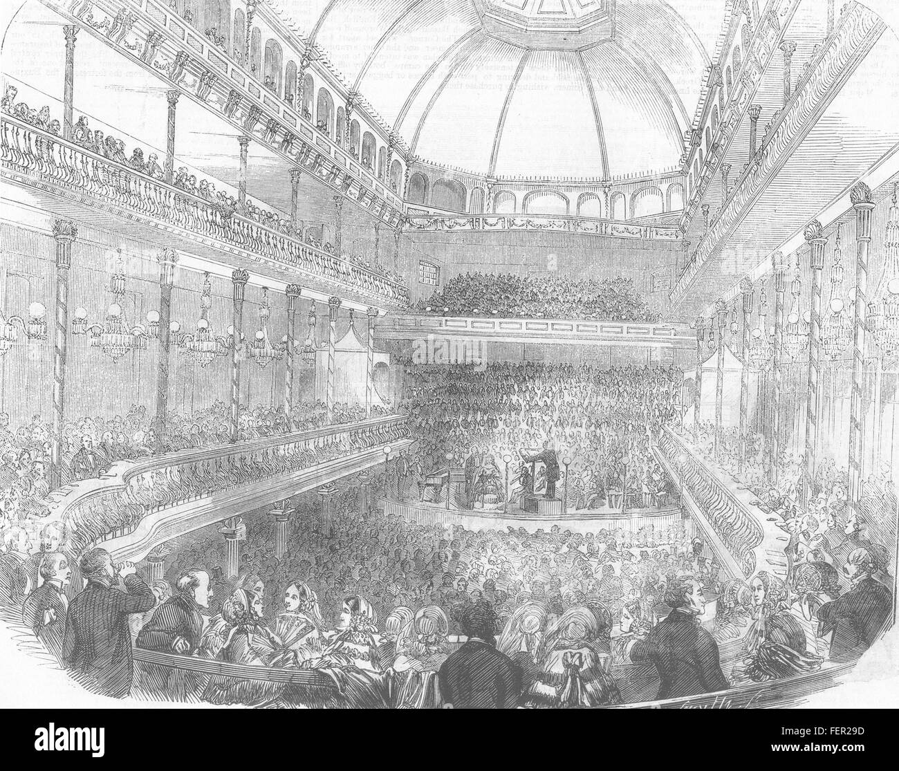 LONDON Royal Surrey Gardens il New Music Hall presso il Surrey Gardens 1856. Illustrated London News Foto Stock