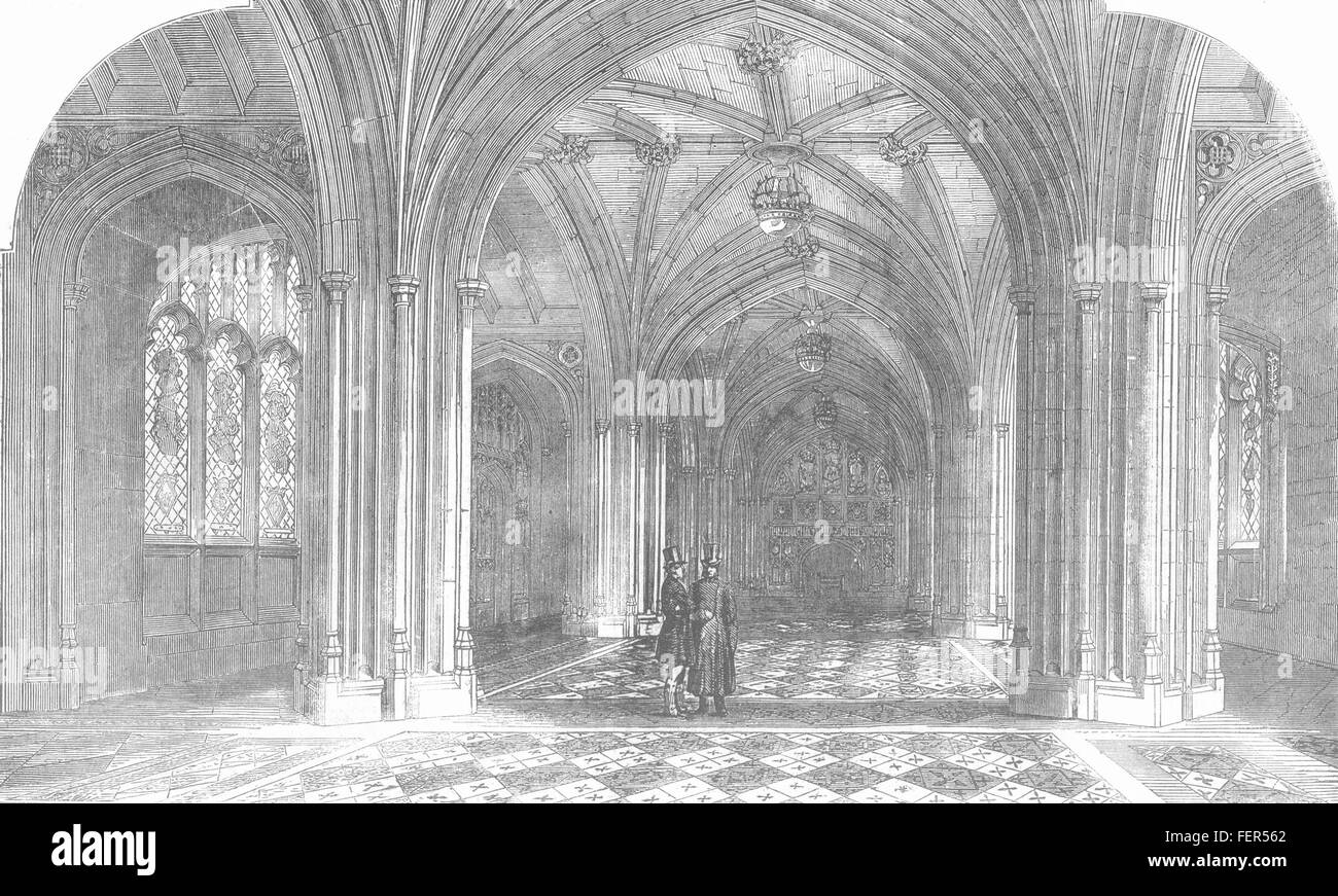 HOUSE OF LORDS i peer' ingresso privato 1857. Illustrated London News Foto Stock