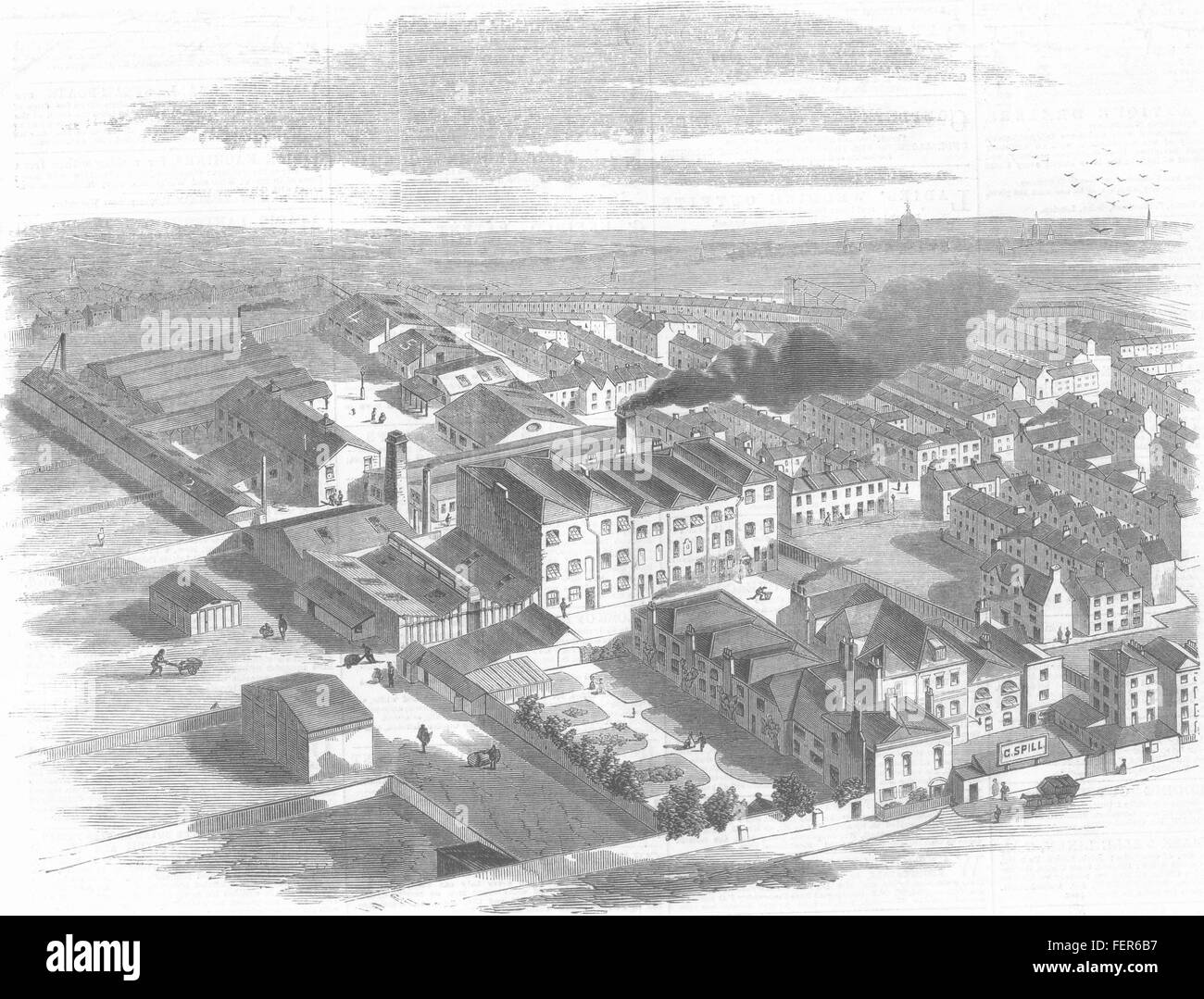 STEPNEY versare la manifattura di impermeabilizzazione. London 1859. Illustrated London News Foto Stock
