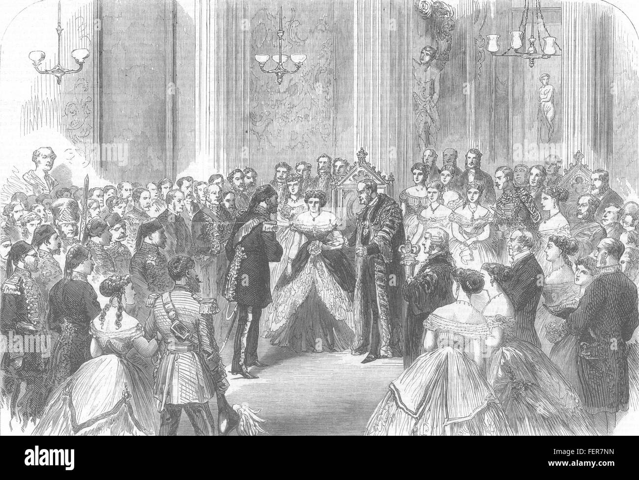 Il Mansion House la ricezione del Vicerè d'Egitto dal signore sindaco 1867. Illustrated London News Foto Stock