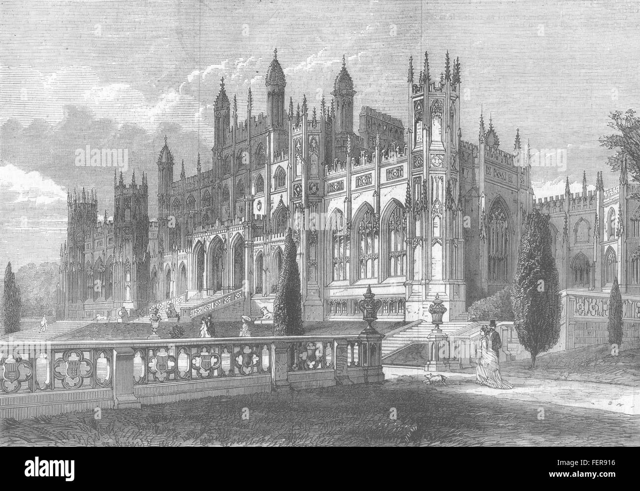 CHESHIRE Eaton Hall, Chester, la sede del Duca di Westminster 1874. Illustrated London News Foto Stock