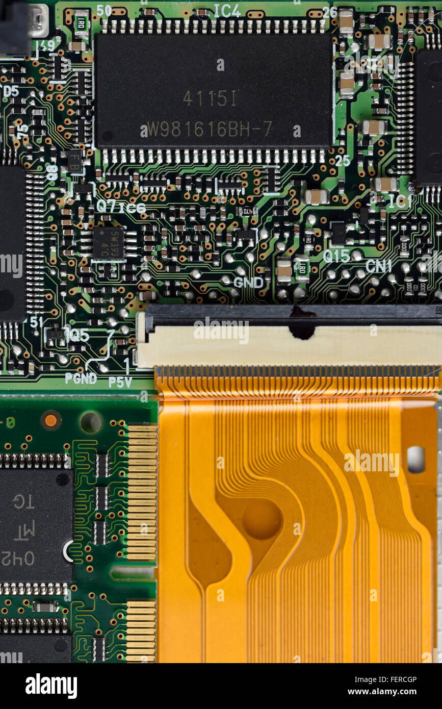 Silicon Chip di memoria in un computer portatile scheda di circuito integrato Foto Stock