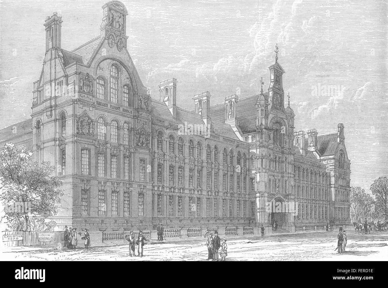 Città di Kensington e Gilde proposta di istituzione centrale 1881. Illustrated London News Foto Stock