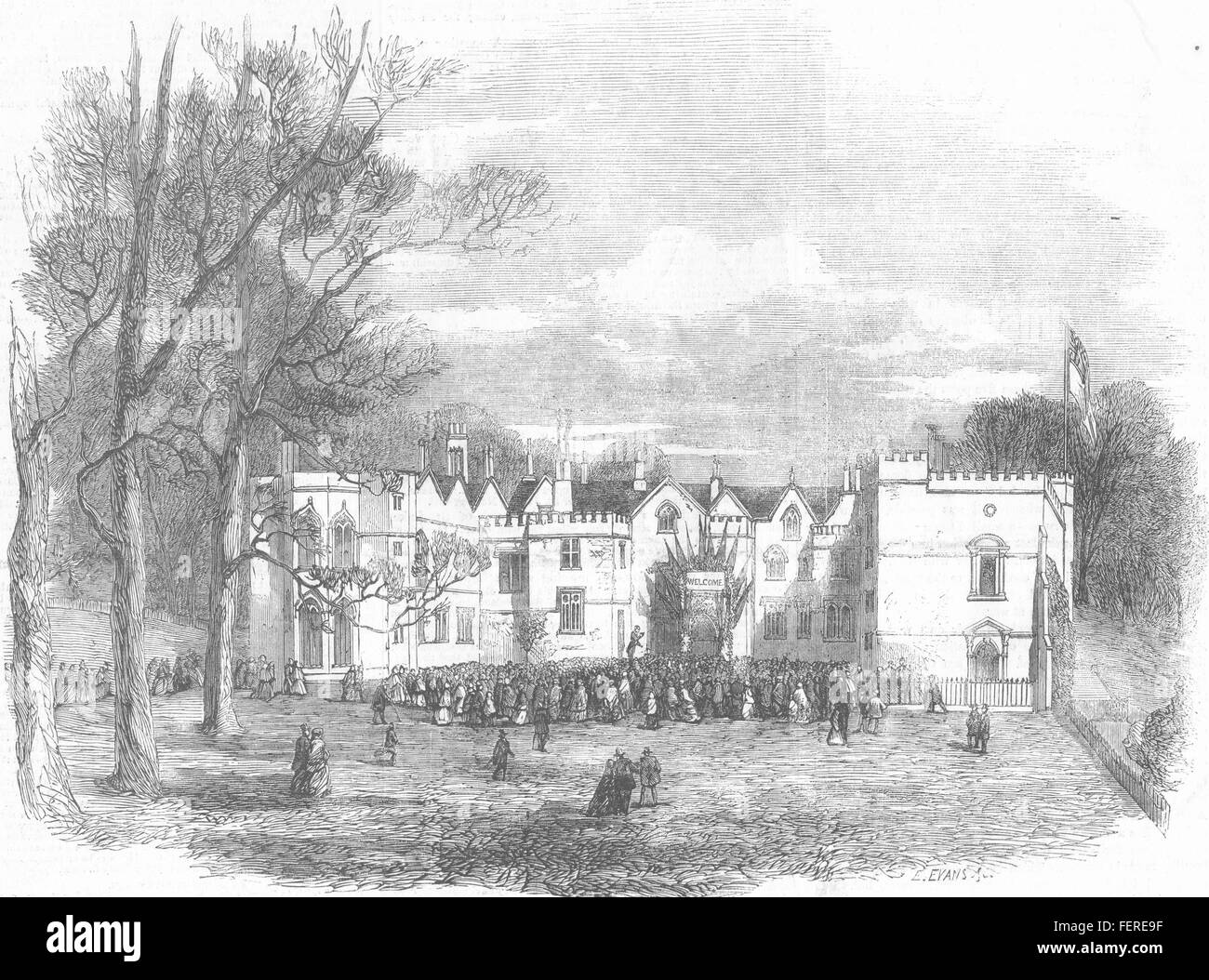 BRISTOL Ashton Court. Greville Upton Smyth bere il suo dell'inquilino salute 1857. Illustrated London News Foto Stock