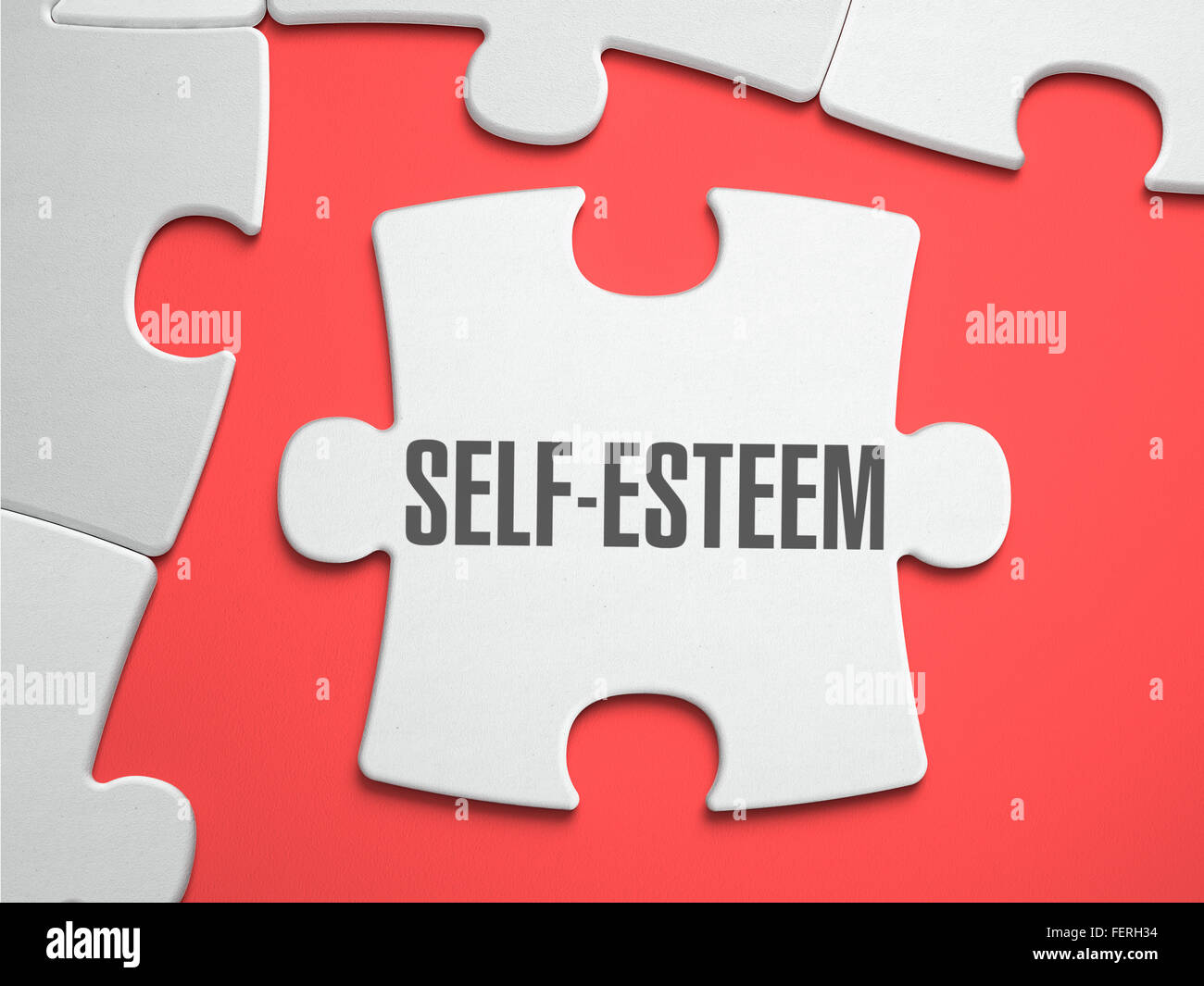 Self-Esteem - Puzzle sul luogo di pezzi mancanti. Foto Stock