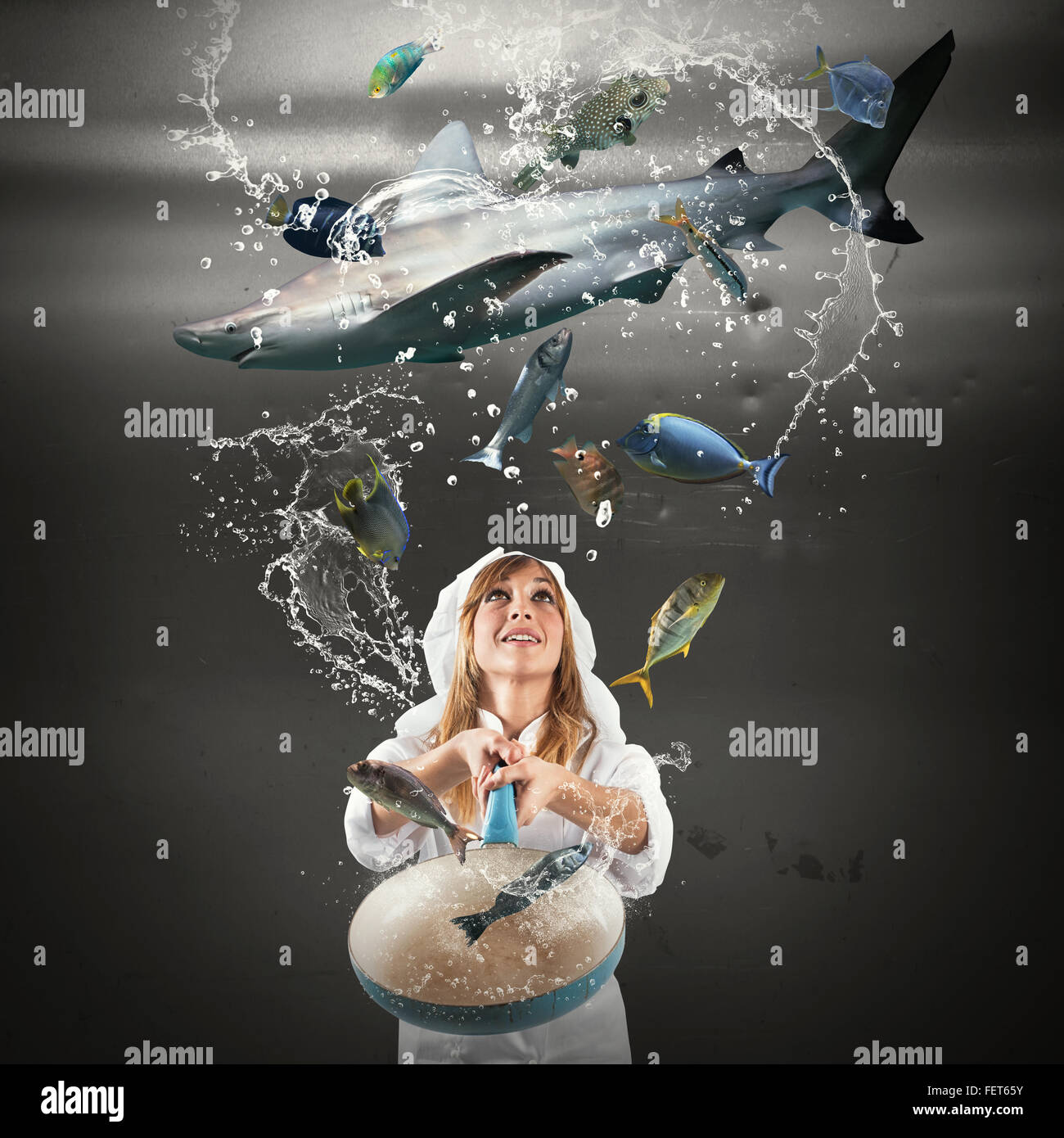 Il mare in cucina Foto Stock