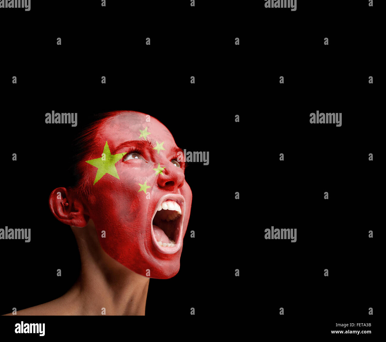 La bandiera cinese Foto Stock