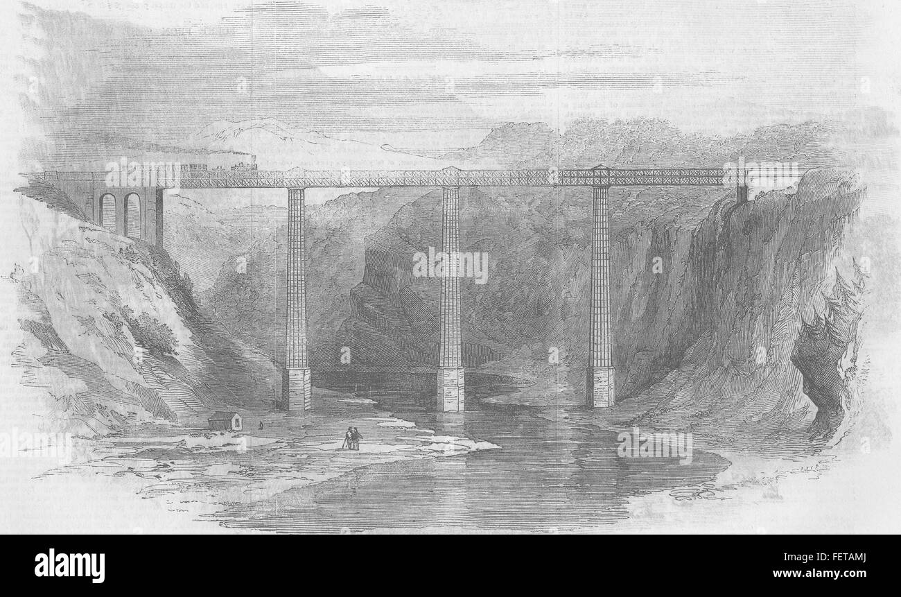 La Svizzera Sitter viadotto ferroviario Appenzel 1856. Illustrated London News Foto Stock
