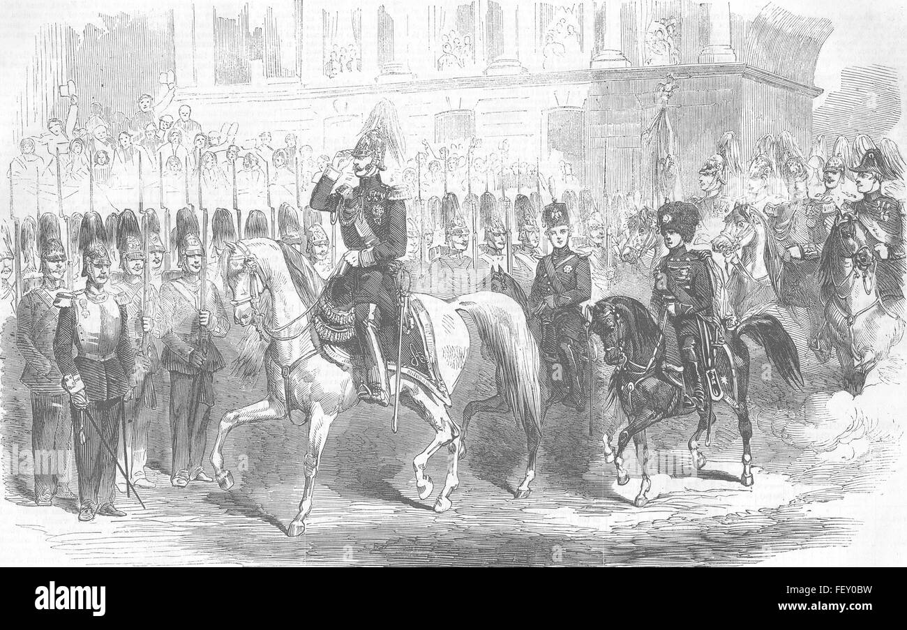 La Russia dello Zar russo & protezioni, San Pietroburgo 1856. Illustrated London News Foto Stock