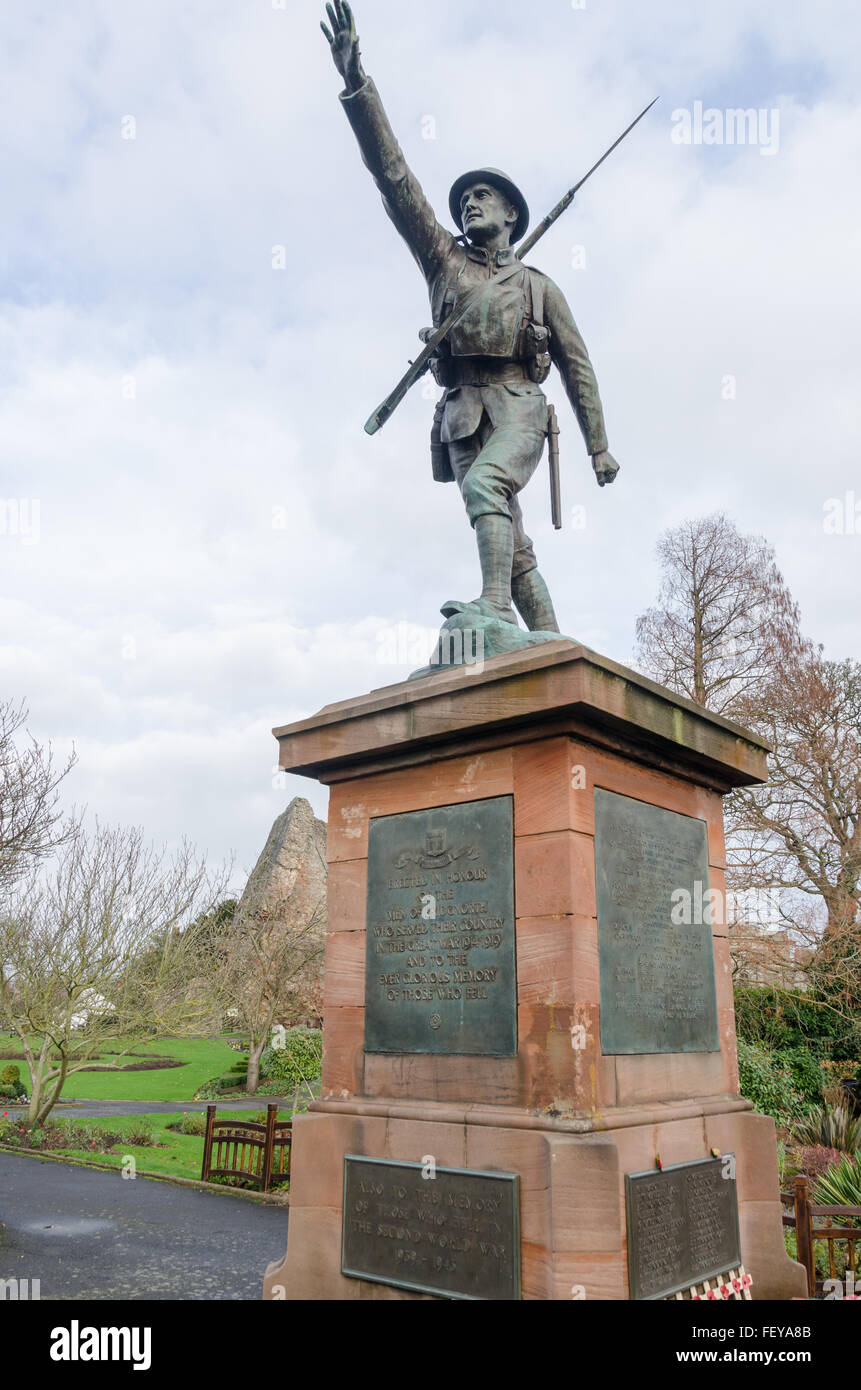 Memoriale di guerra in Bridgnorth Town Park Foto Stock