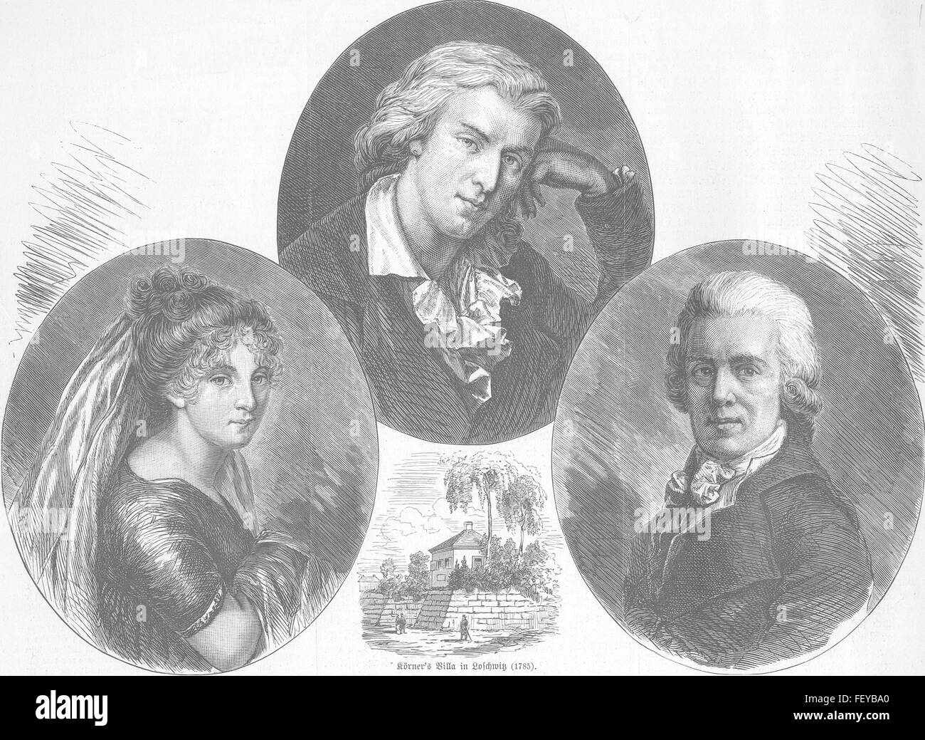 Germania Friedrich Schiller ritratto 1885. Illustrated London News Foto Stock