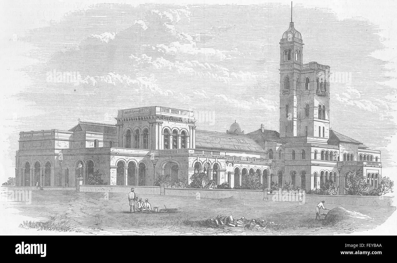 INDIA Government House a Gunish Khind, Pune 1875. Illustrated London News Foto Stock