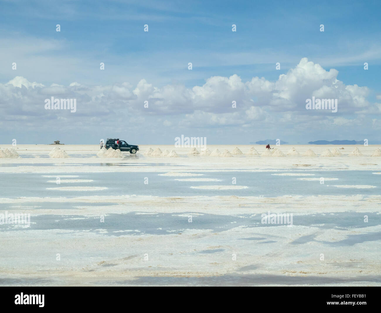 Il lago di sale di Uyuni in Bolivia Foto Stock