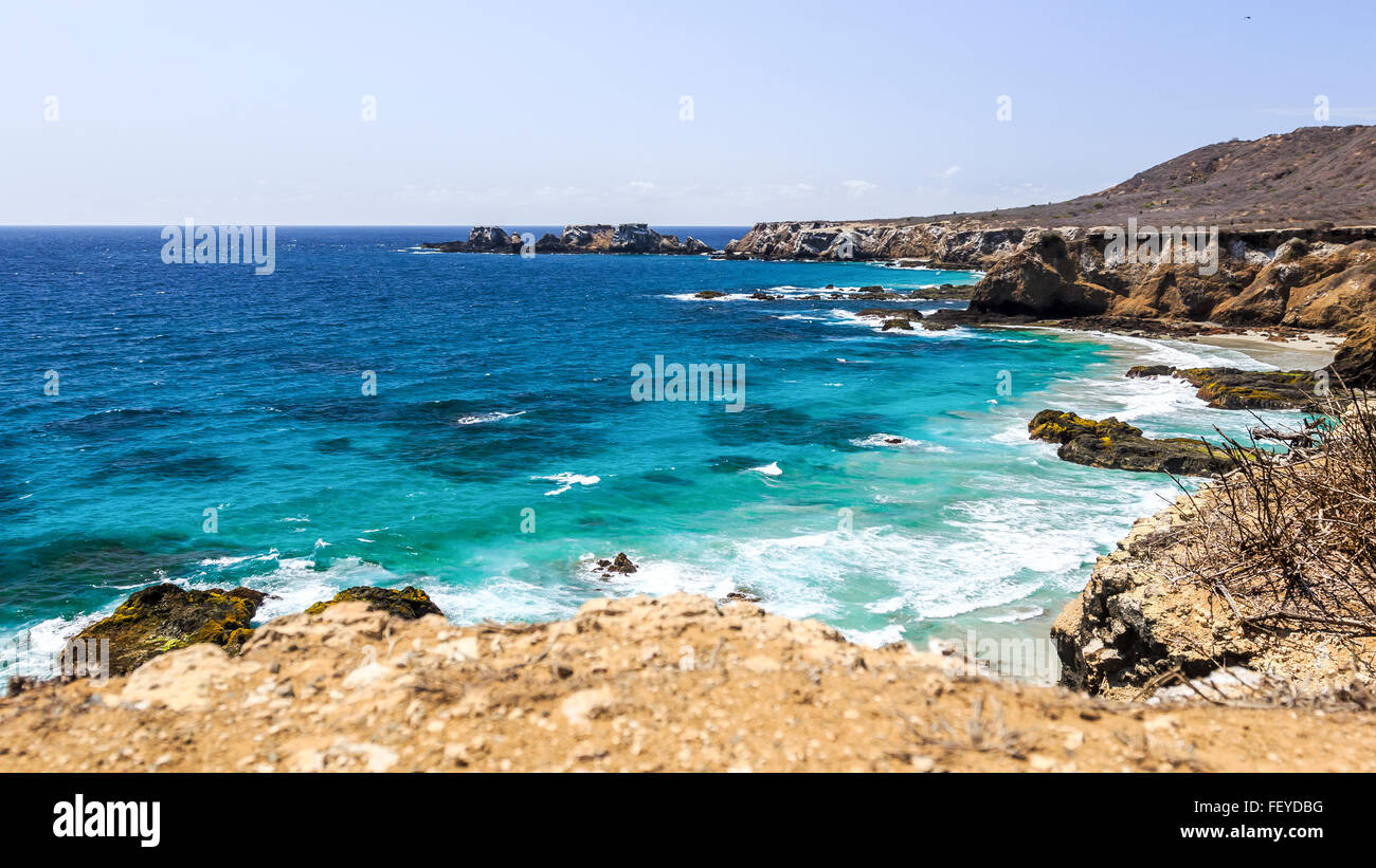 Isla de la Plata è una piccola isola al largo della costa di Manabi, Ecuador, e fa parte del Parque Nacional Machalilla. Foto Stock