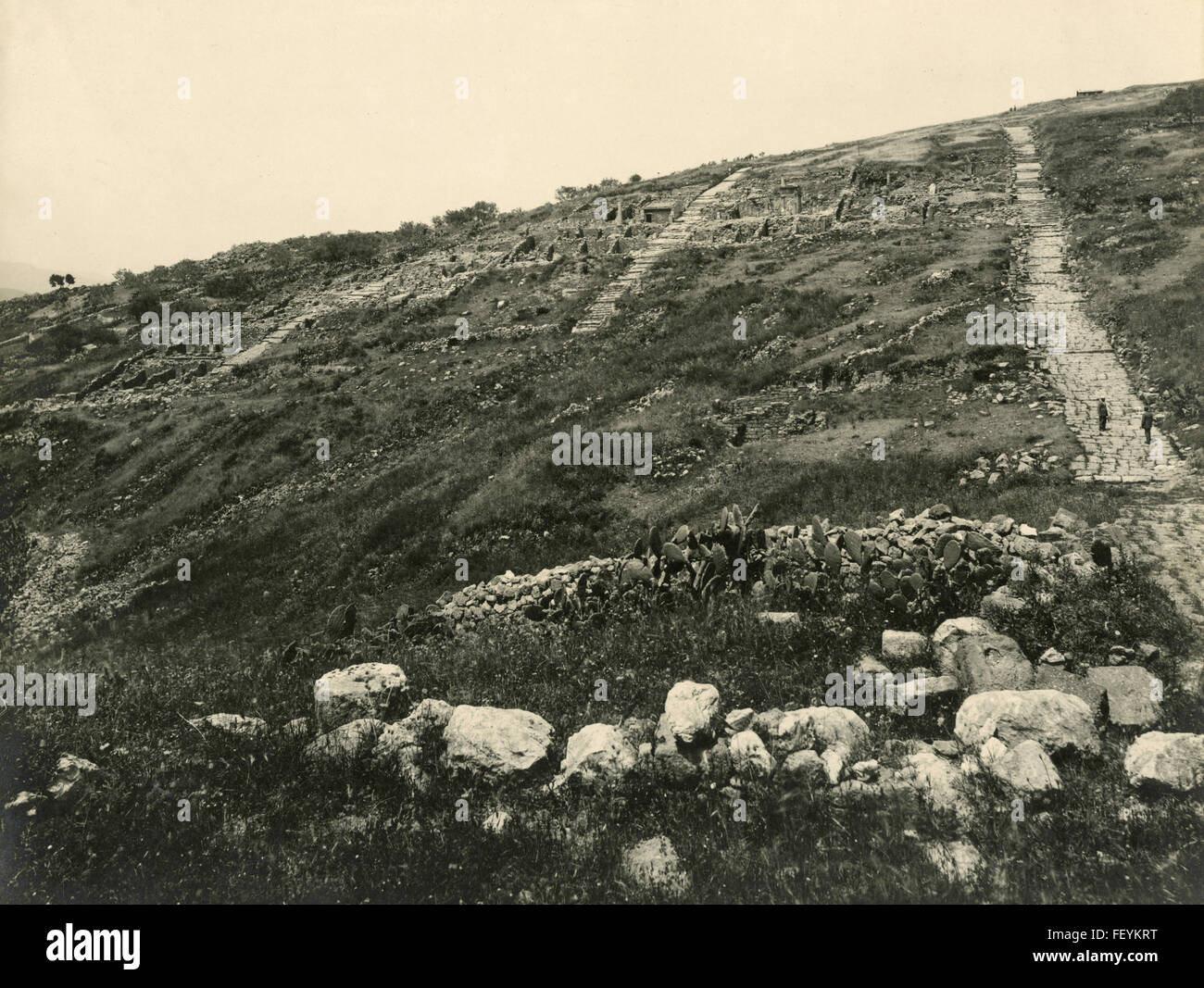 Panorama di rovine, Solunto, Italia Foto Stock