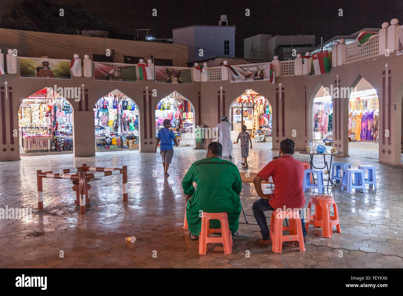 Muttrah Souq di notte, Oman Foto Stock