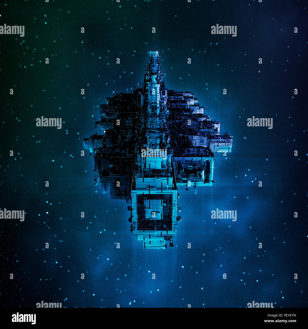 Leviathan / 3D Rendering di grande astronave Foto Stock