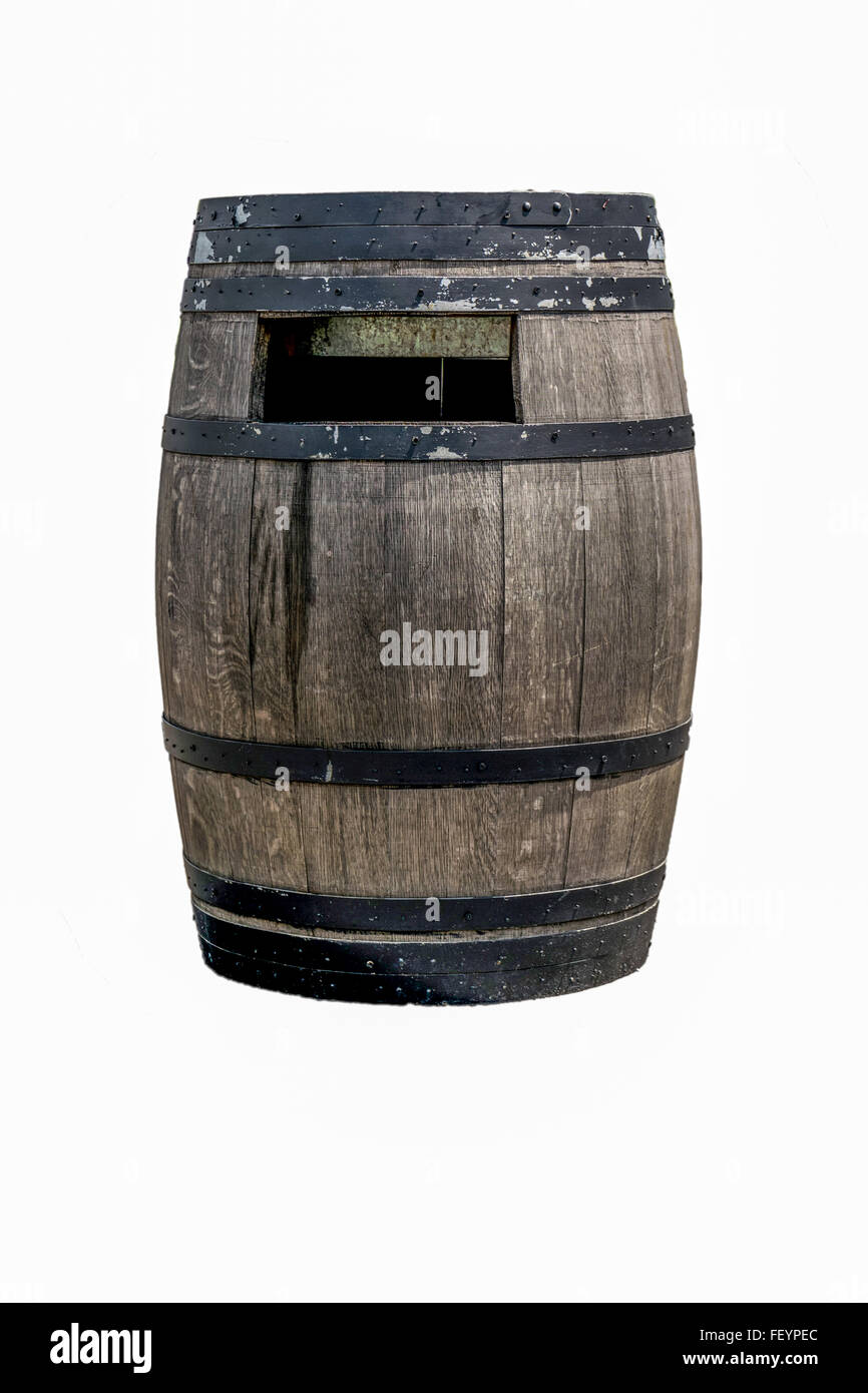 Vecchie botti da vino sul parco. Foto Stock