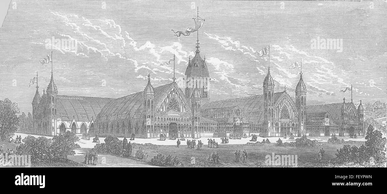 In Pennsylvania Centennial Expo edificio agricolo 1875. Illustrated London News Foto Stock