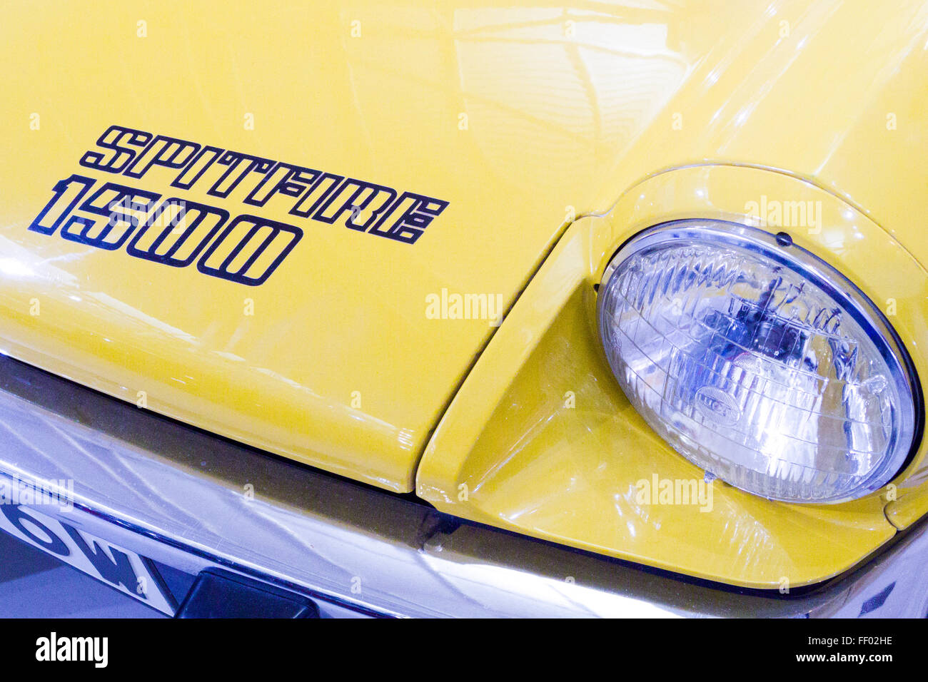 Parte anteriore vista aerea di una Triumph Spitfire Classic British Auto sportiva, REGNO UNITO Foto Stock