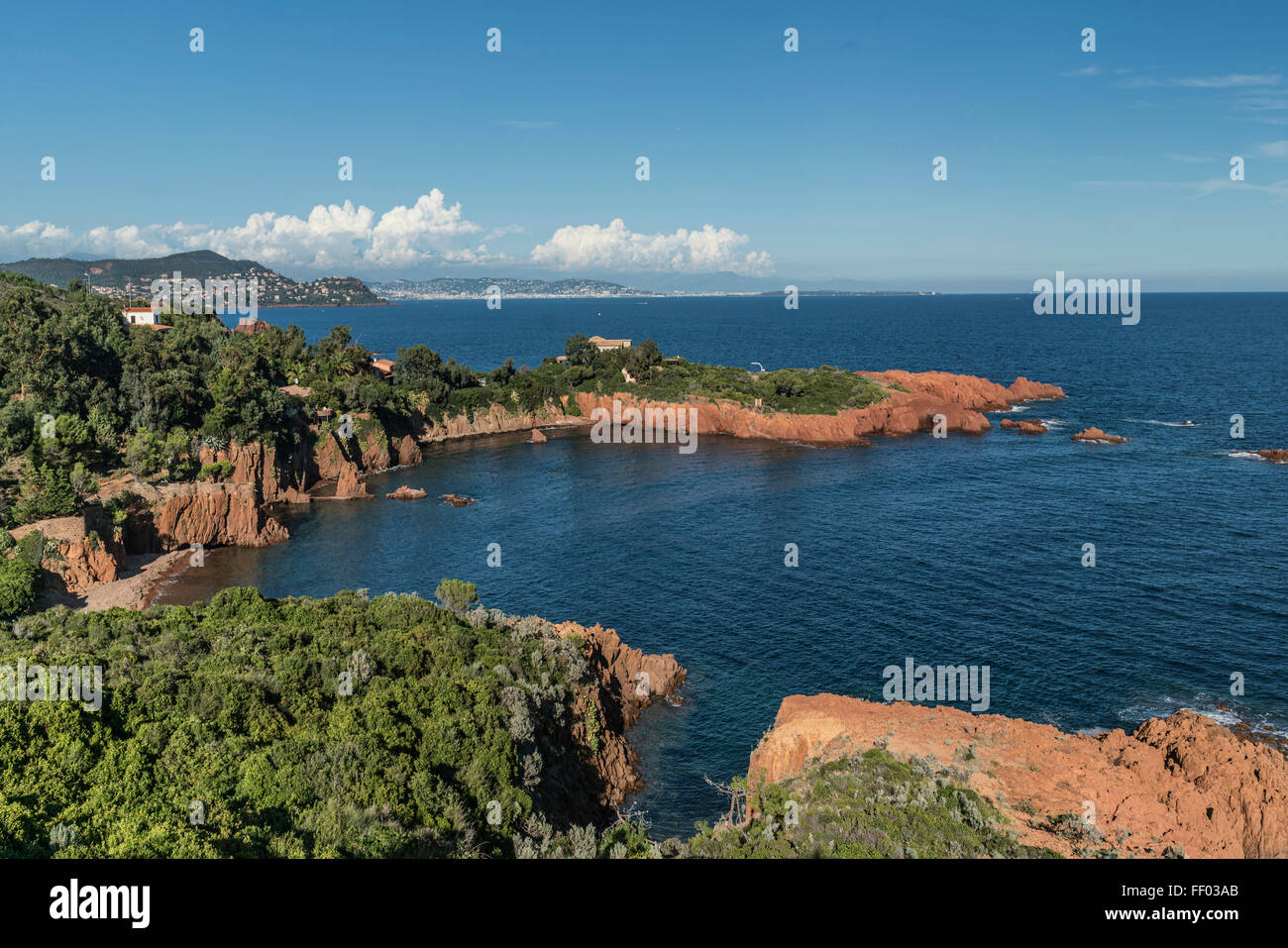 Pointe du Cap Roux, Corniche de l'Estérel, Costa Mediterranea Var Costa Azzurra Francia Foto Stock