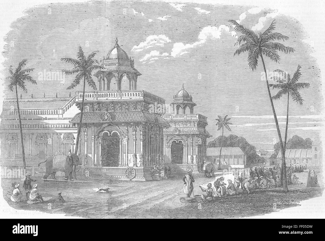 INDIA indiano Mutiny Palace di Thanjavur 1858. Illustrated London News Foto Stock