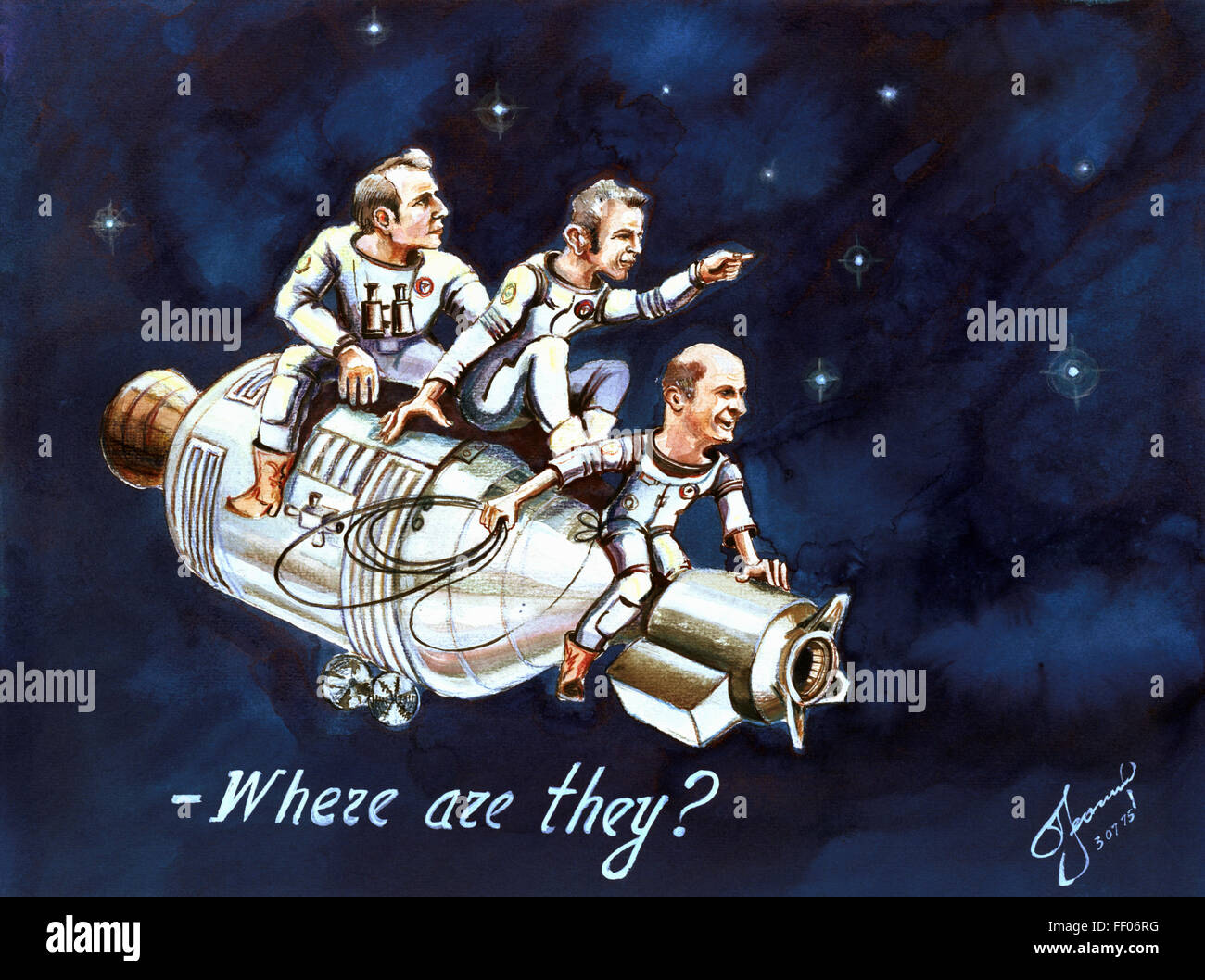 L'Apollo-Soyuz test Project, la prima missione internazionale di volo spaziale umano, ha coinvolto uno sforzo collaborativo tra la NASA e l'Unione Sovietica nel 1972. La missione ha segnato una pietra miliare nella diplomazia spaziale e l'inizio della cooperazione internazionale nello spazio. Foto Stock