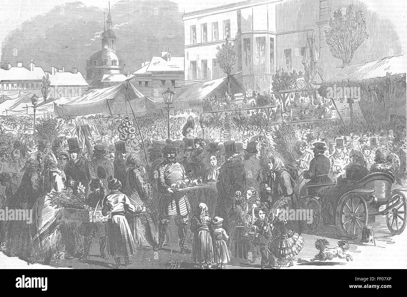 RUSSIA Guerra di Crimea domenica delle palme di Petersberg St 1854. Illustrated London News Foto Stock