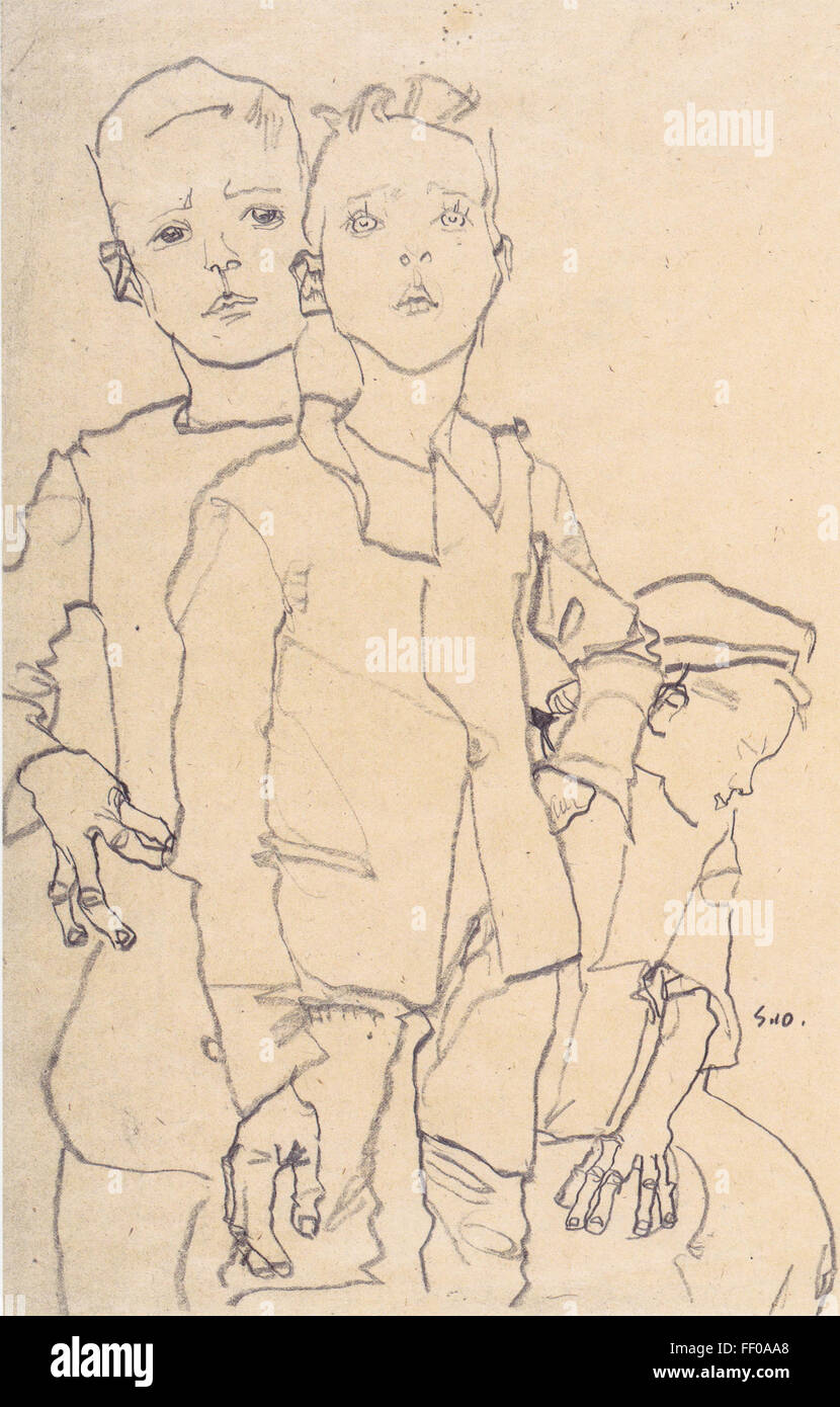 Disegno di Egon Schiele disegno di Egon Schiele Foto stock - Alamy