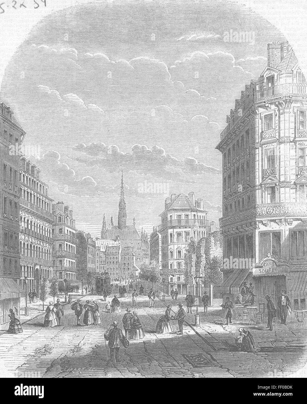 Francia Il Boulevard de Sebastopoli, Parigi 1859. Illustrated London News Foto Stock