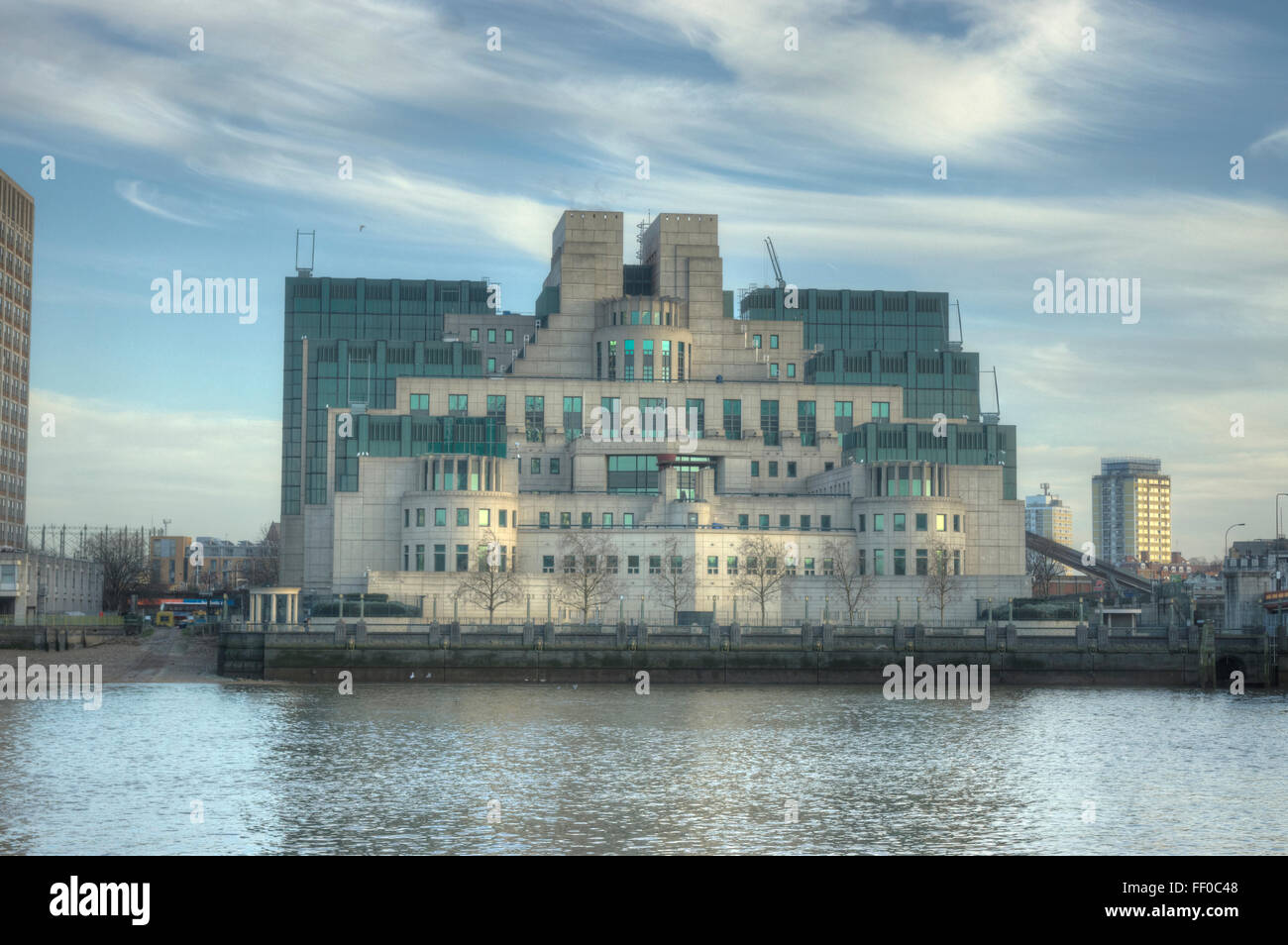 MI6 Edificio. Vauxhall. Servizi segreti Terry Farrell Foto Stock